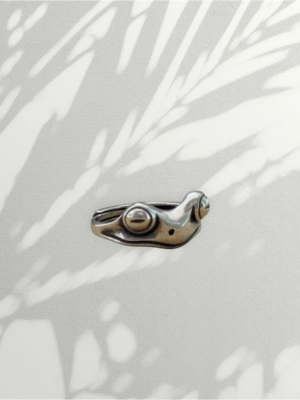 Sterling Silver Frog Ring - Sculpted Frog Design